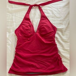 Athleta Shirrendipity Halter Tankini, Size MT or medium tall.  Red